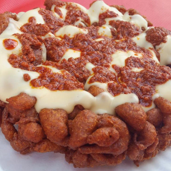 Red Velvet Cheese Enchilada Funnel Cake